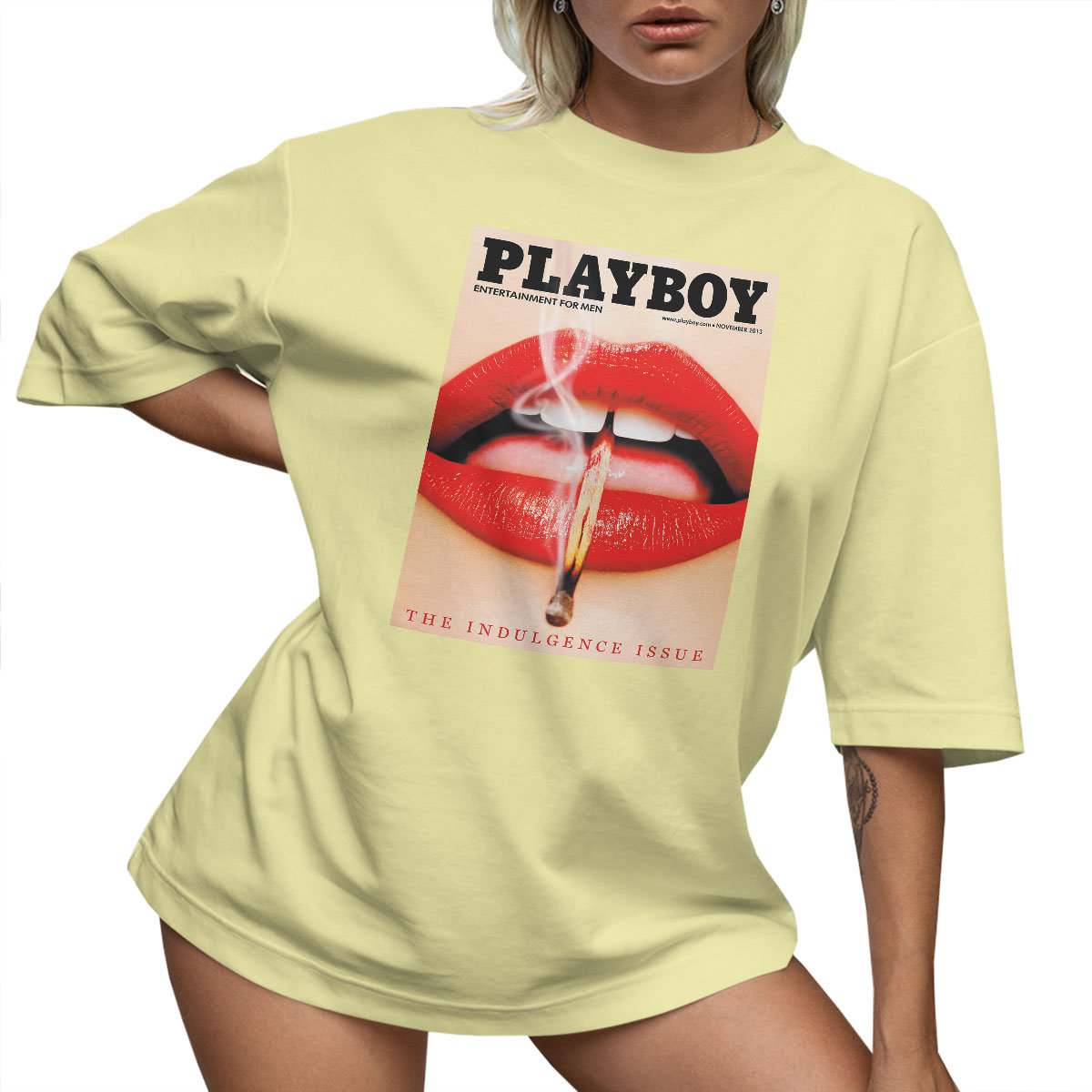 T-SHIRT OVERSIZE LU��NA KOSZULKA AESTHETIC PLAYBOY USTA L SUKIENKA JAKO����