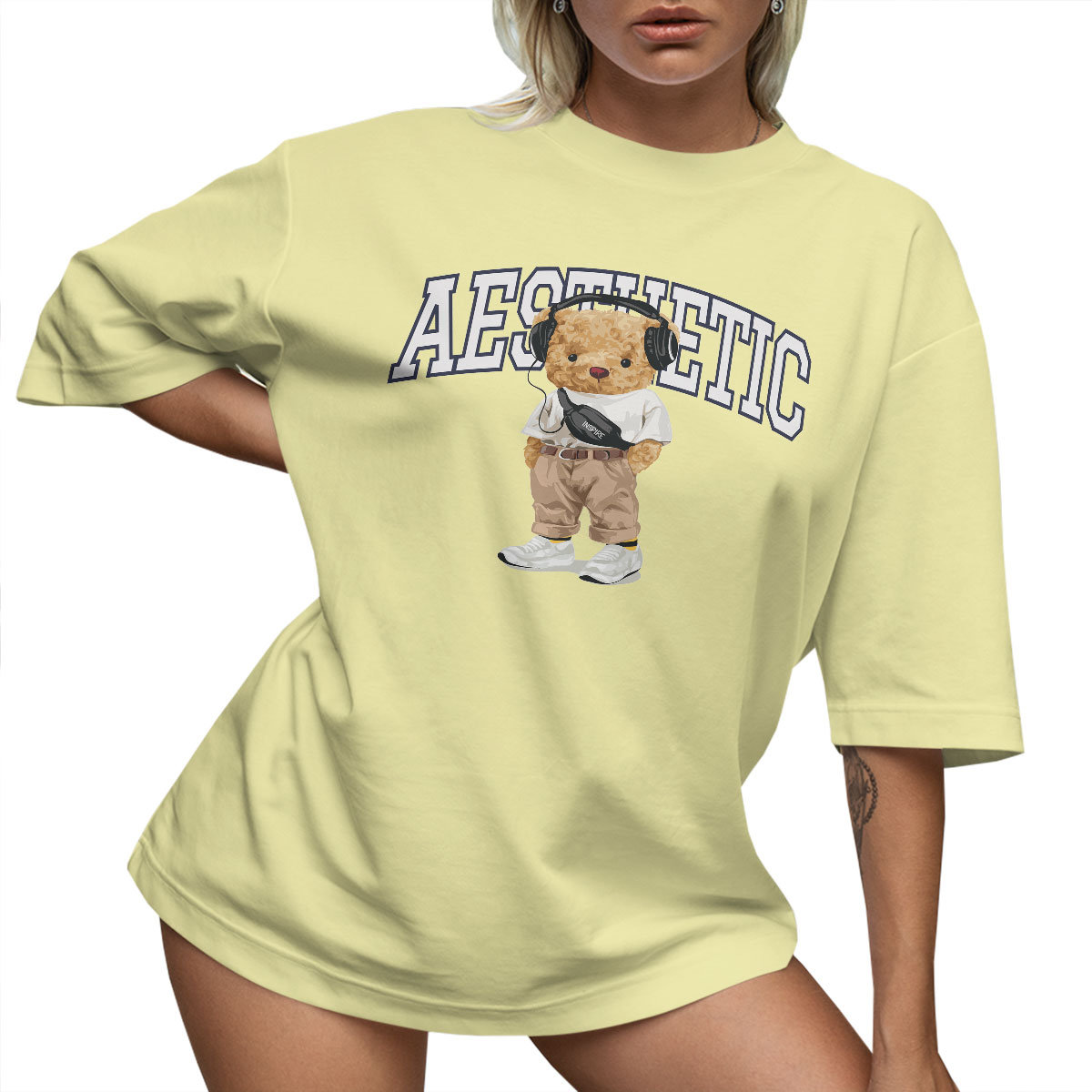 T-SHIRT OVERSIZE LU��NA KOSZULKA MI�� AESTHETIC TEDDY XXL SUKIENKA JAKO����