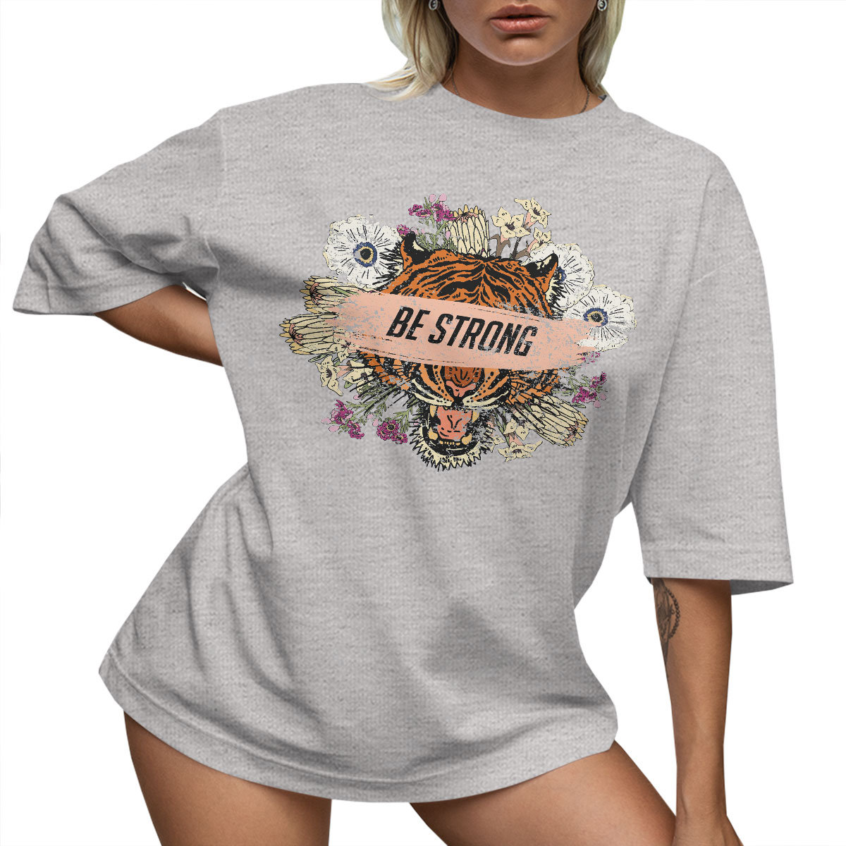 T-SHIRT OVERSIZE LU��NA KOSZULKA BE STRON TYGRYS XXXL SUKIENKA JAKO����