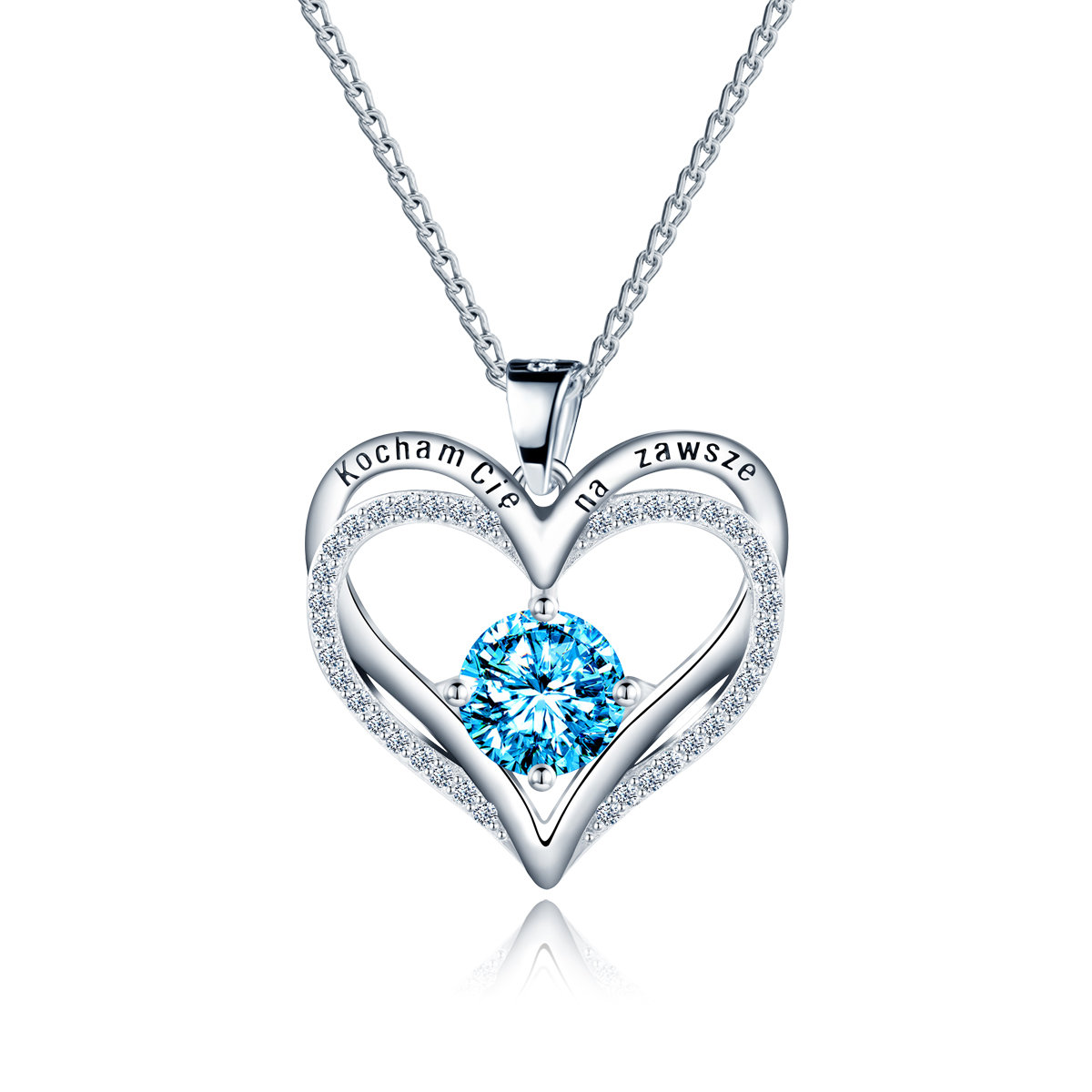 Modny Srebrny Naszyjnik Serce Wisiorek 925 Prezent Dla Kobiety Mamy Dziewczyny Walentynki Święta Imieniny Urodziny
