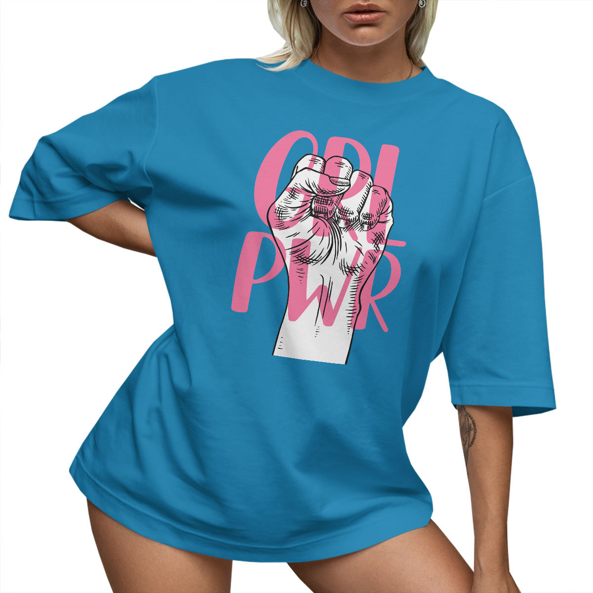 T-SHIRT OVERSIZE LU��NA KOSZULKA GIRL POWER XXXL SUKIENKA JAKO����