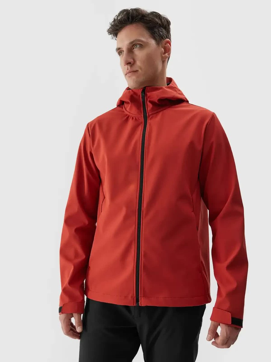 Kurtka męska softshell wiatroodporna 4F 4FWAW24TSOFM283-61S Czerwony