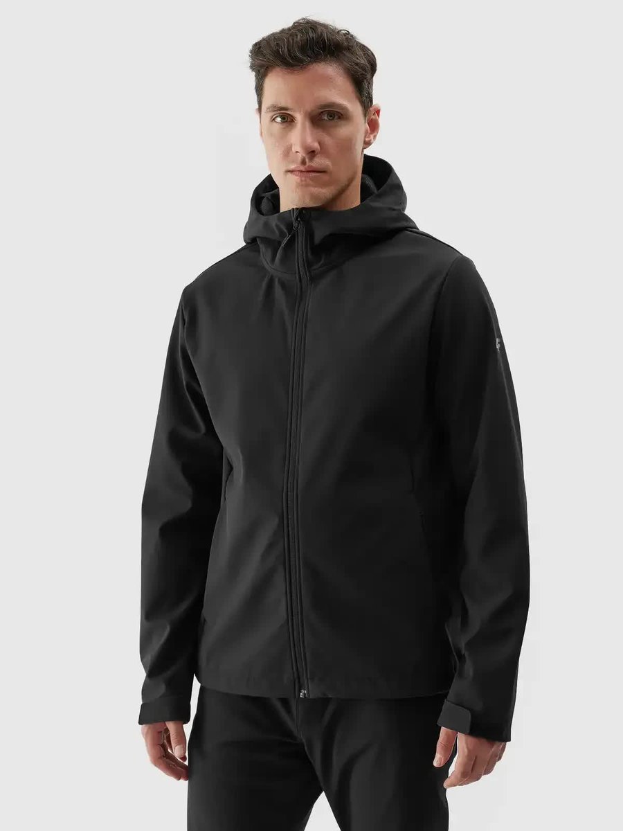 Kurtka męska softshell wiatroodporna 4F 4FWAW24TSOFM283-20S Czarny