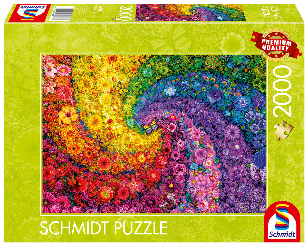 Puzzle, Kolorowy wir kwiatów i motyli, 2000 el.