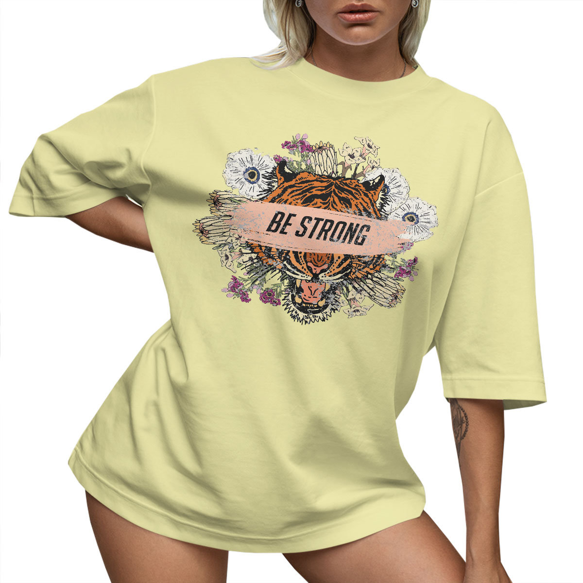 T-SHIRT OVERSIZE LU��NA KOSZULKA BE STRON TYGRYS XXL SUKIENKA JAKO����