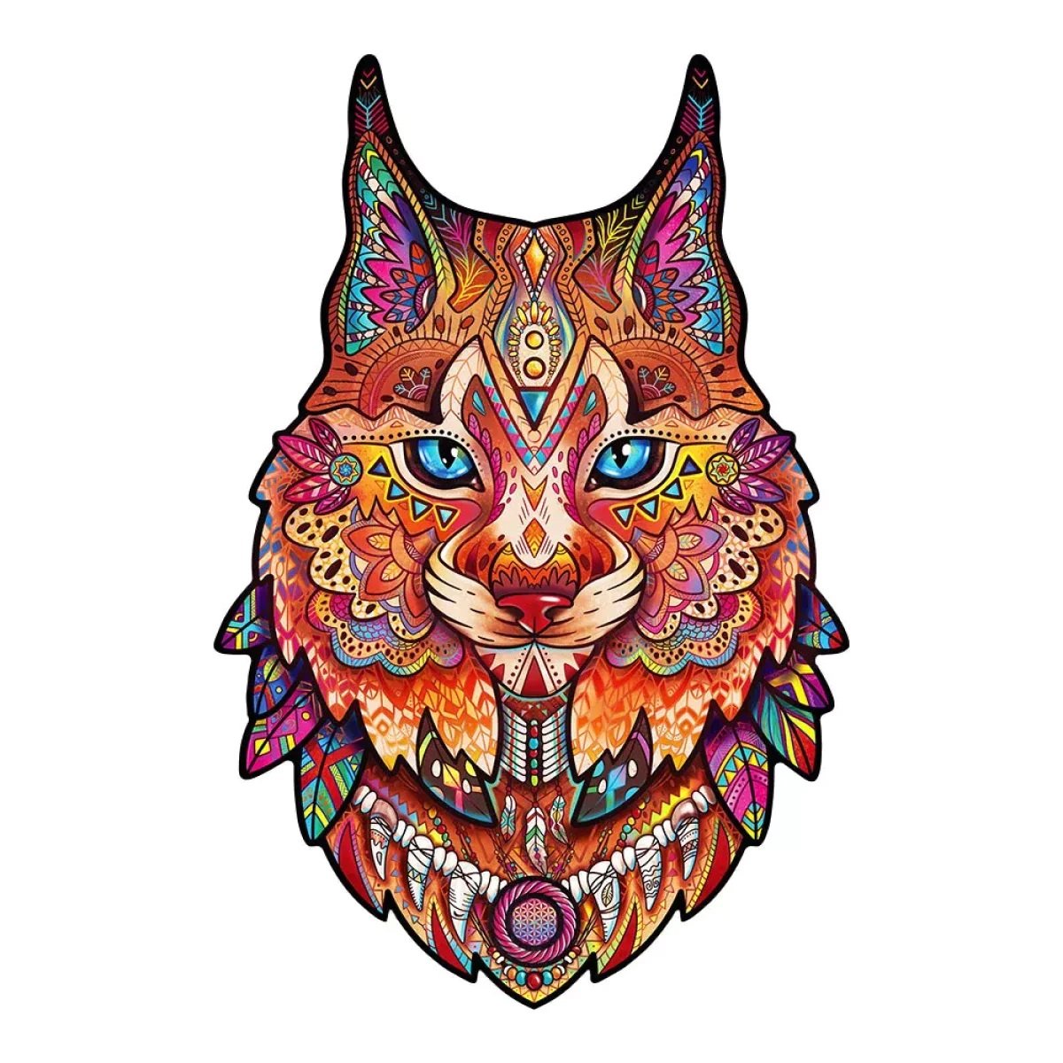 Łagodny ryś drewniane puzzle 297 el. Unidragon