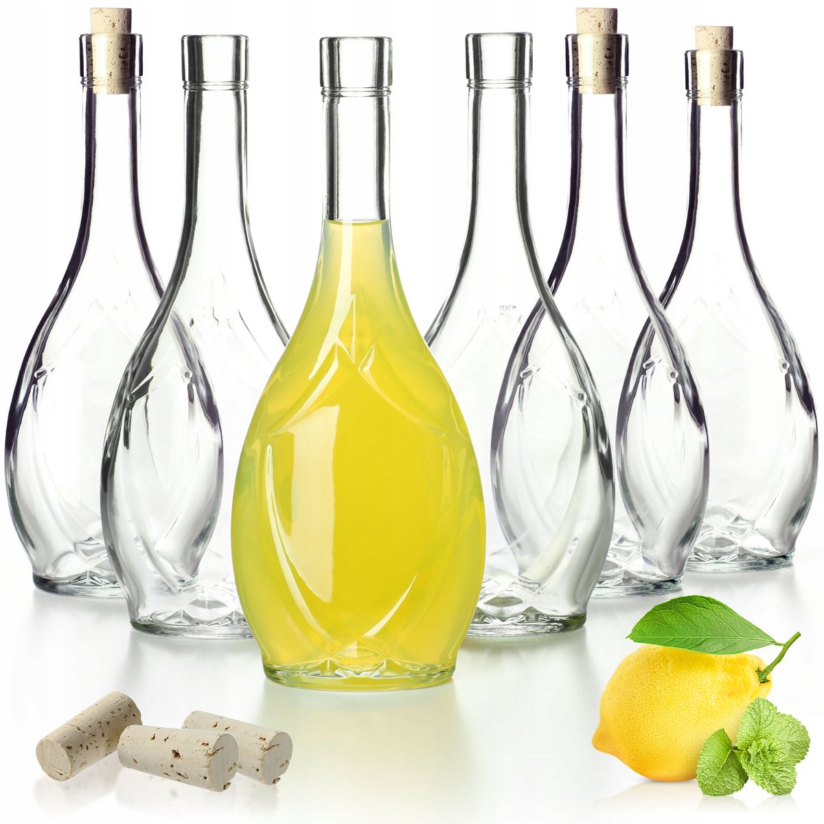 6x KADAX Butelka Szklana 500ml Na Oliw�� Ocet Korek