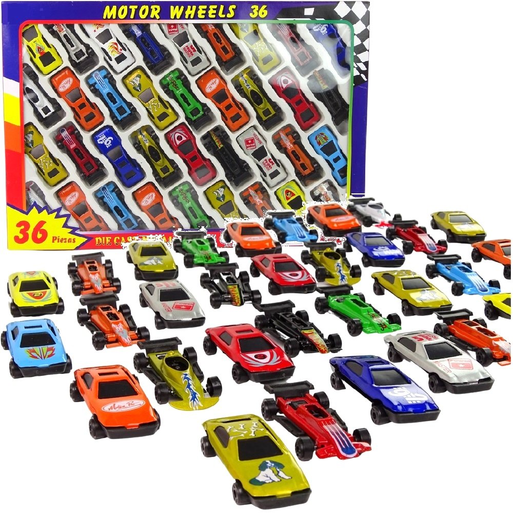 Zestaw resoraki autka samochodziki 36szt duży zestaw samochodów resoraków
