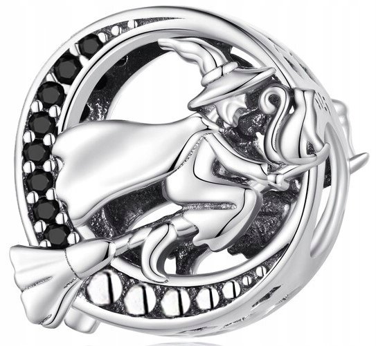SREBRNY CHARMS ZAWIESZKA WIEDŹMA HALLOWEEN CHARMS SREBRO 925 CZAROWNICA