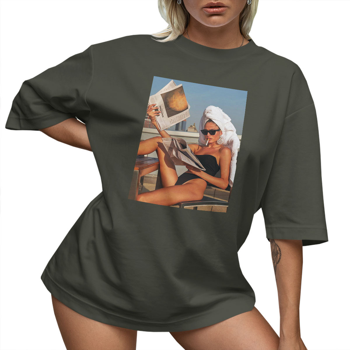 T-SHIRT OVERSIZE LU��NA KOSZULKA AESTHETIC XXL SUKIENKA JAKO����