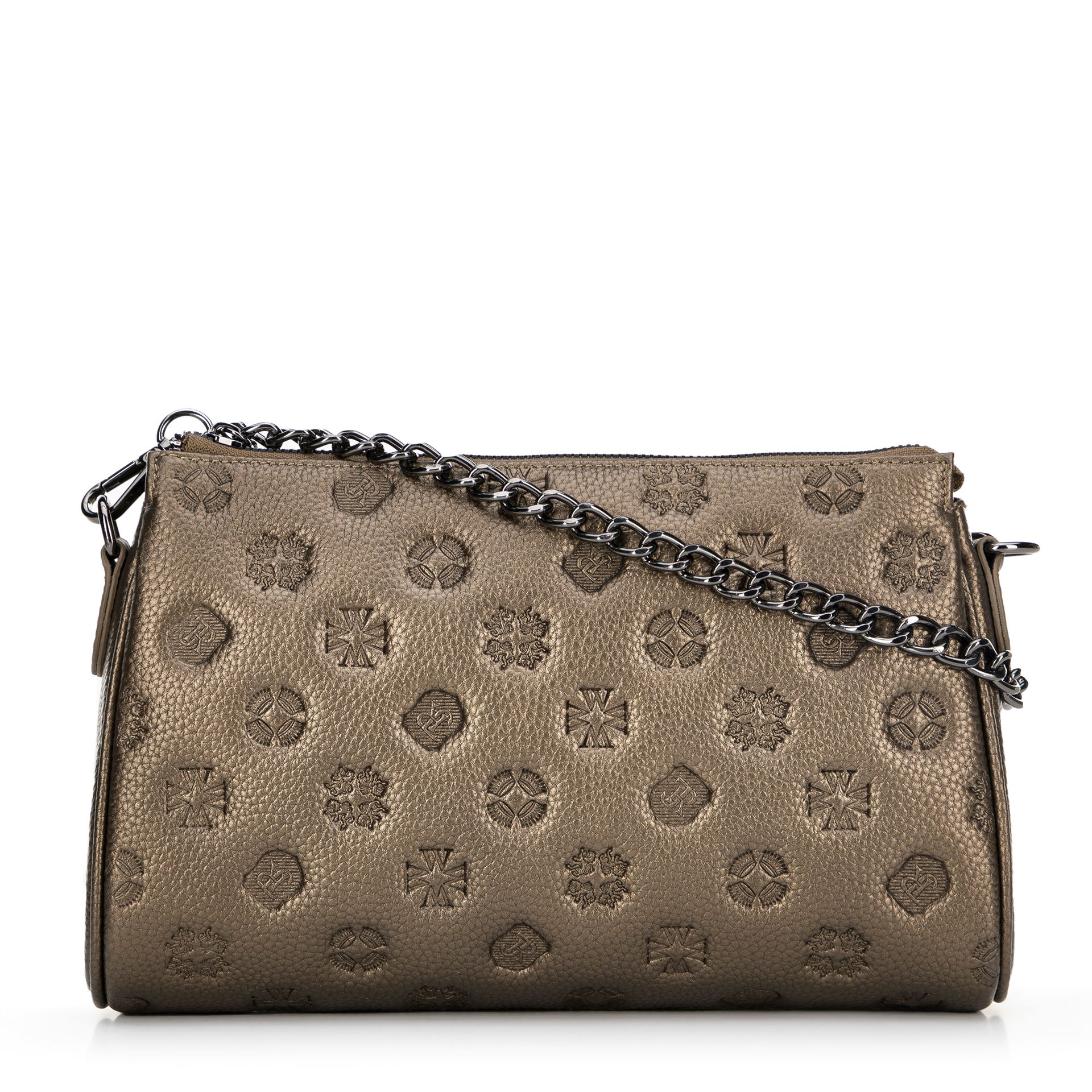 Torebka crossbody skórzana w tłoczenie złota