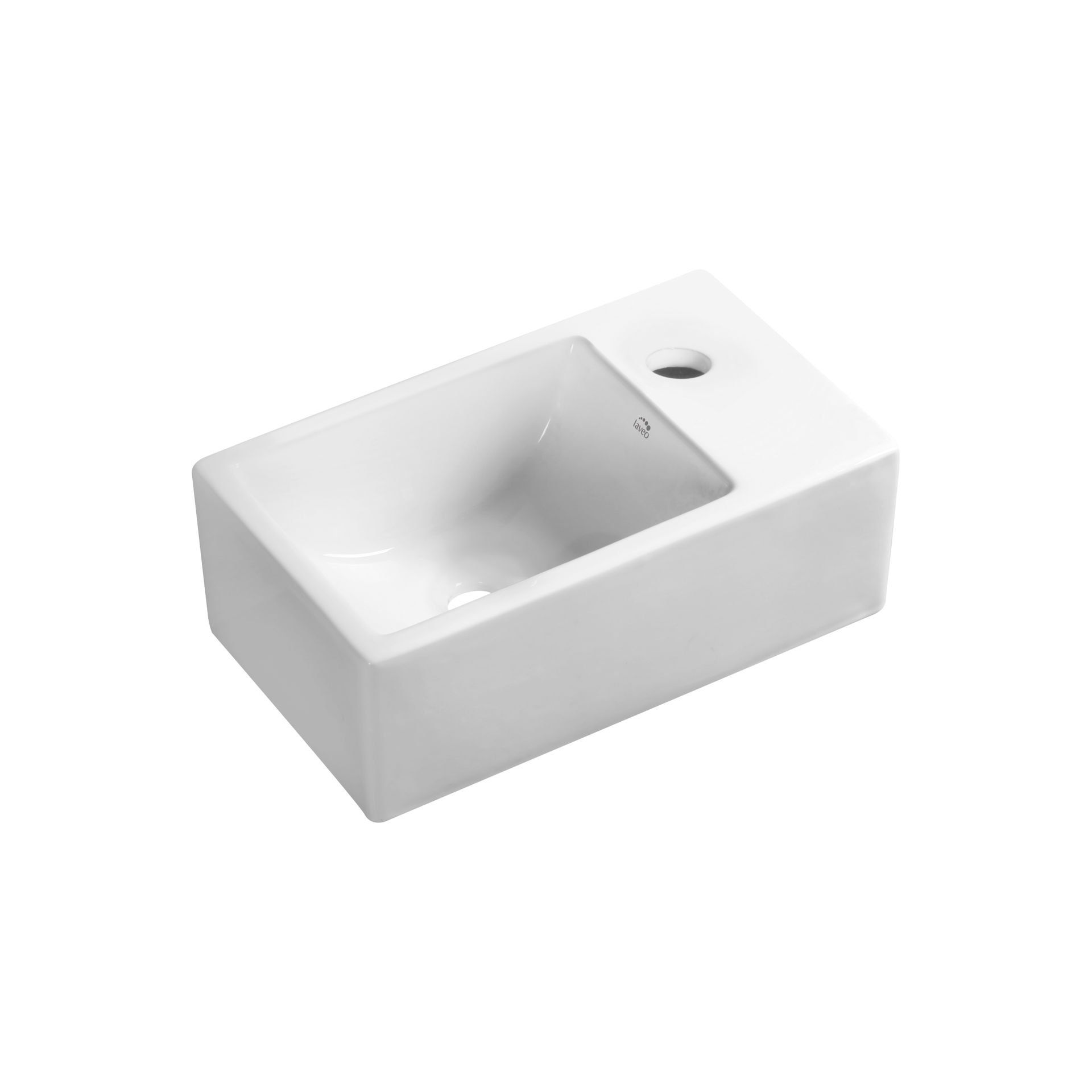 Umywalka nablatowa Laveo Kvadrato 35x20 cm prostokątna biały połysk VUK_6135