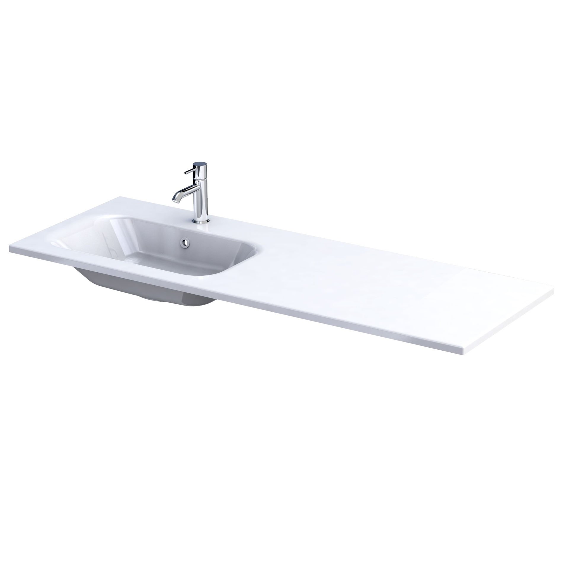Umywalka meblowa Oristo Are 121x46 cm prostokątna lewa biały połysk UME-AR-120-92-L