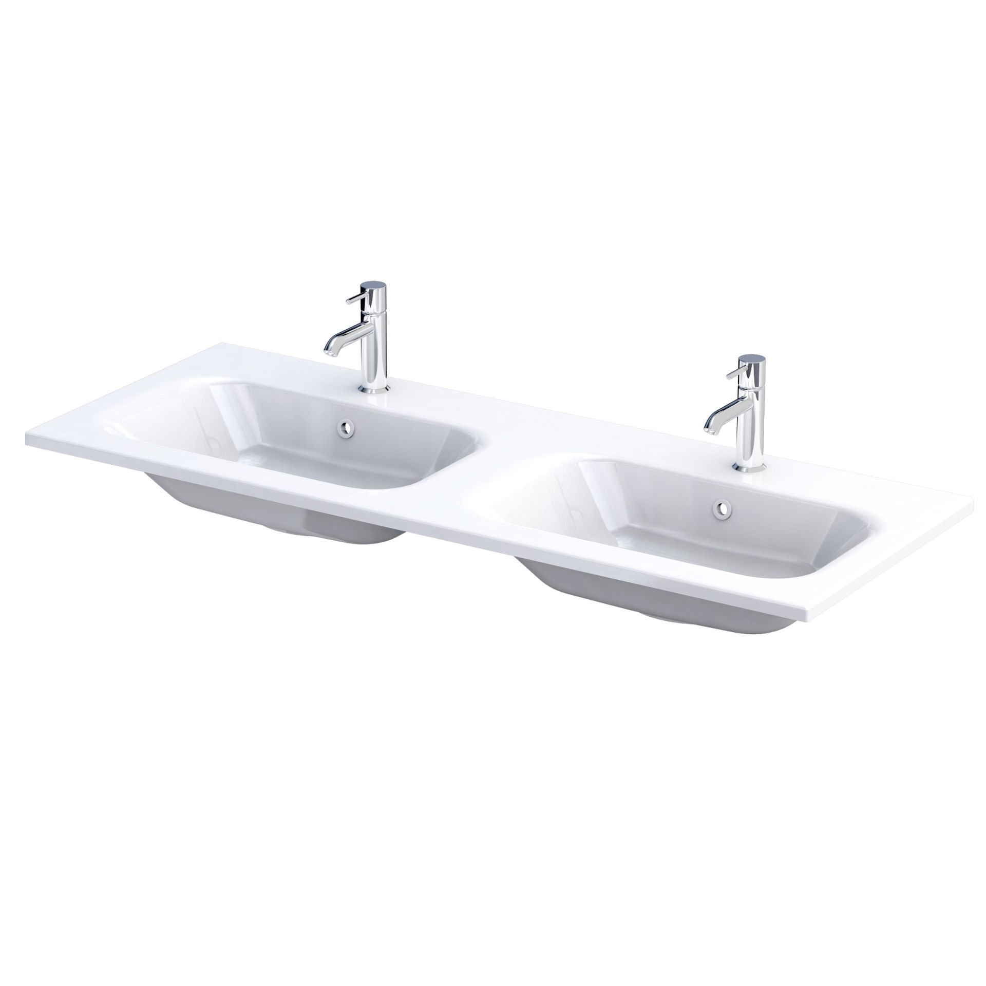 Umywalka meblowa Oristo Are 121x46 cm prostokątna biały połysk UME-AR-120-92-D