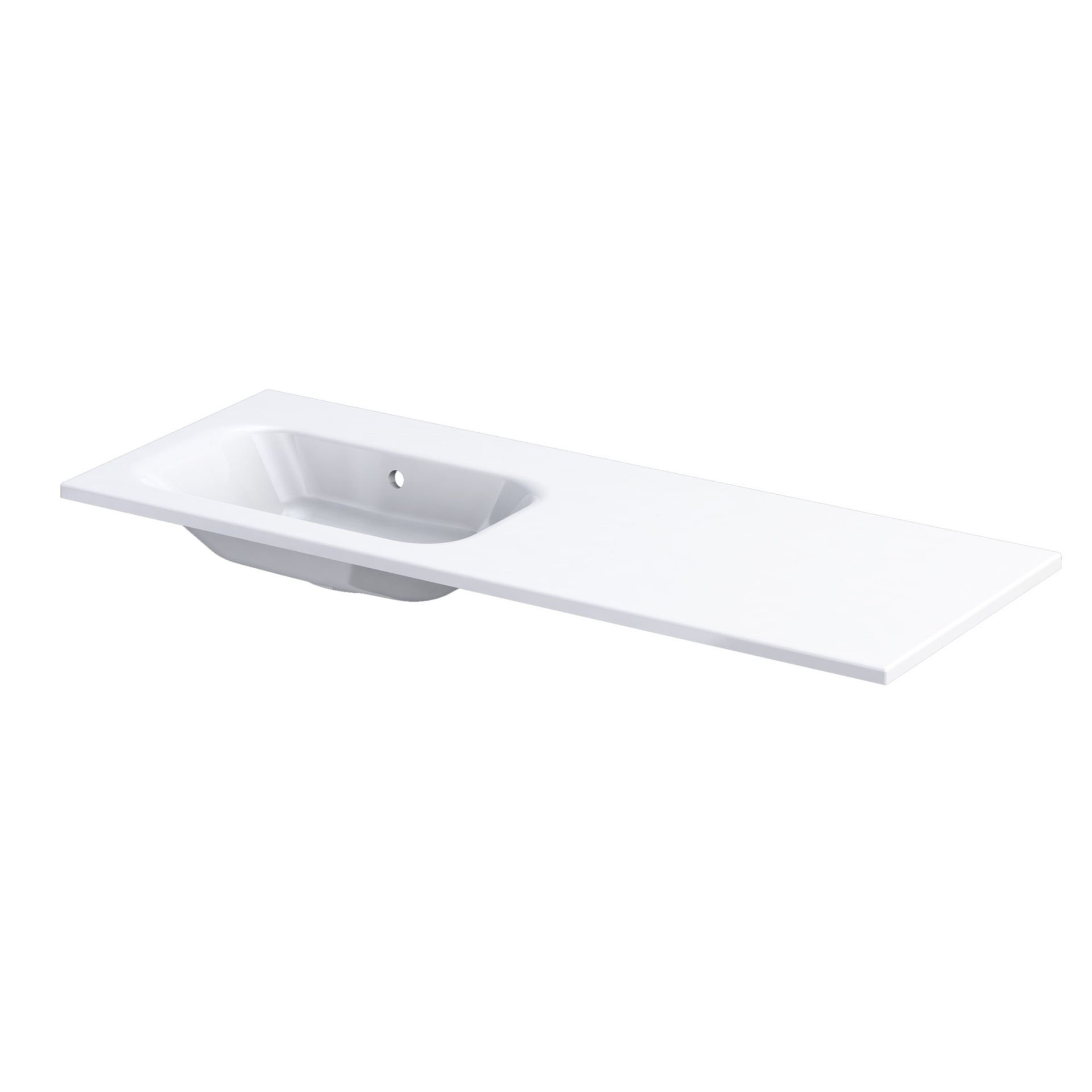 Umywalka meblowa Oristo Are 121x46 cm prostokątna lewa biały połysk UME-AR-120-92-L-BO