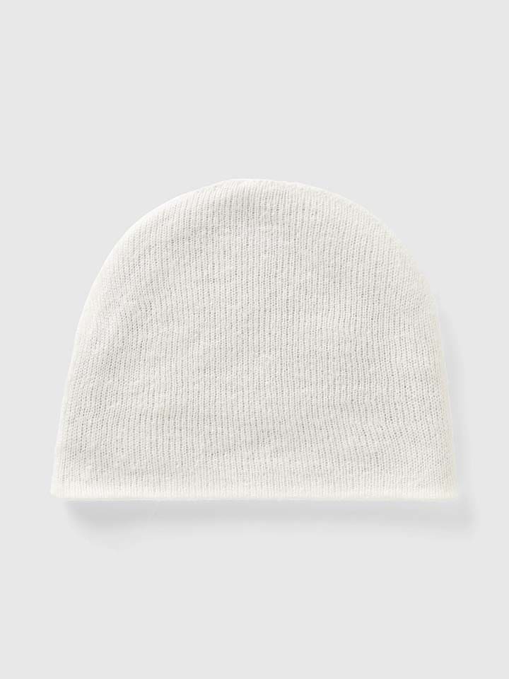 Benetton Dwustronna czapka beanie w kolorze szaro-białym