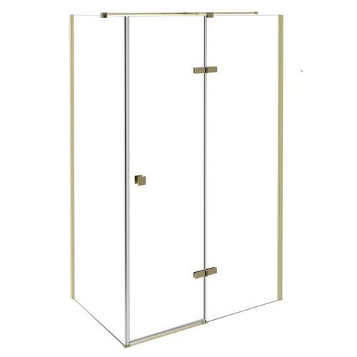 Złota prostokątna kabina prysznicowa 120x80 prawa Pixa Gold Besco