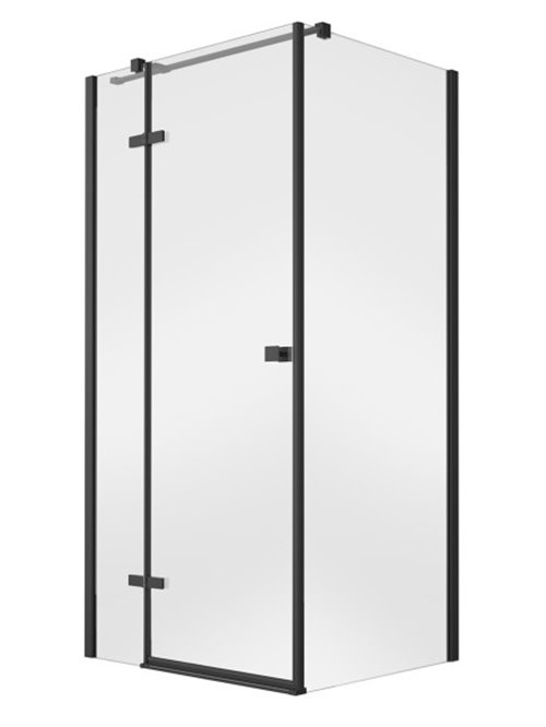 Czarna kwadratowa kabina prysznicowa 90x90 lewa Pixa Black Besco