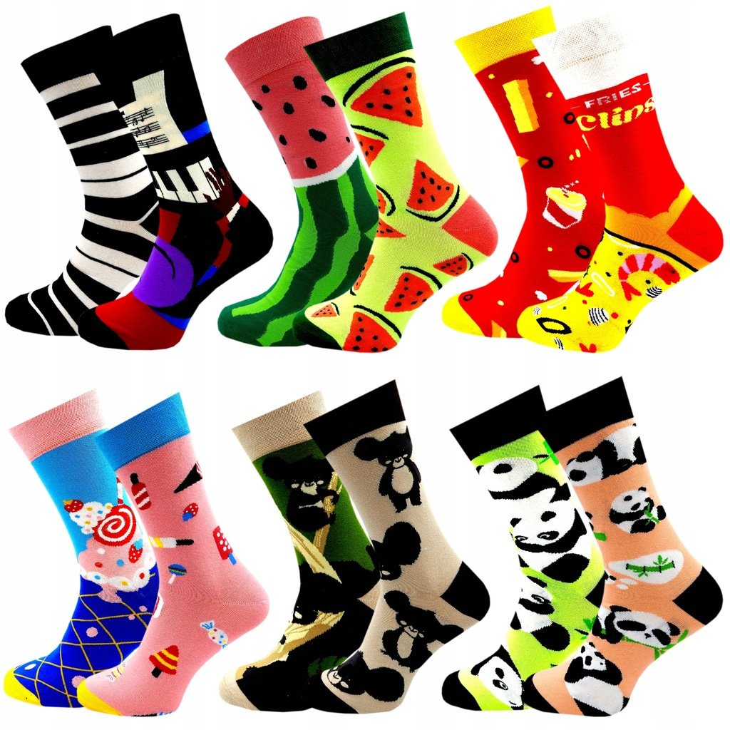 6 x Skarpety Męskie NIE DO PARY Bawełna 90% KAŻDA SKARPETKA INNA 40-43