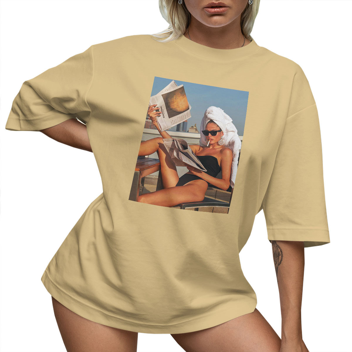 T-SHIRT OVERSIZE LU��NA KOSZULKA AESTHETIC L SUKIENKA JAKO����