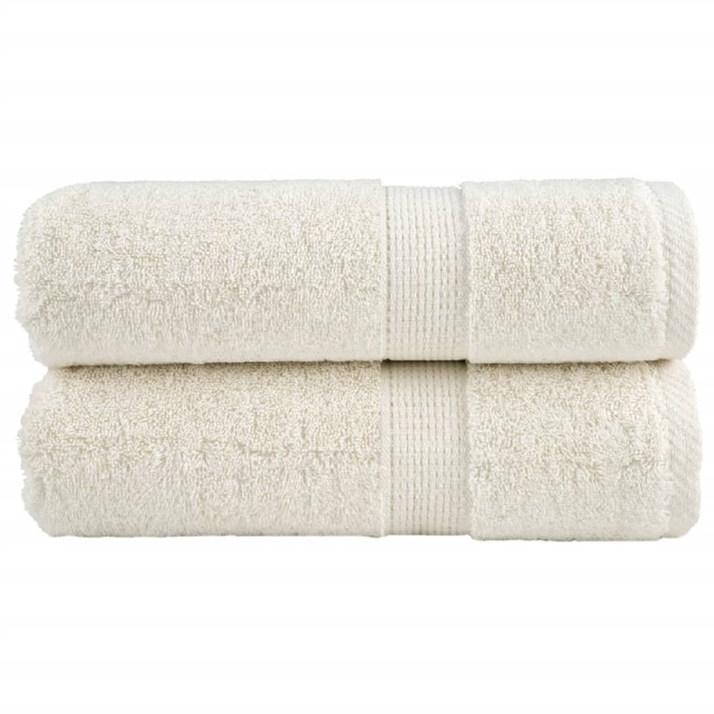 vidaXL Ręczniczki premium, 2 szt., kremowe, 30x30 cm, 600 g/m2