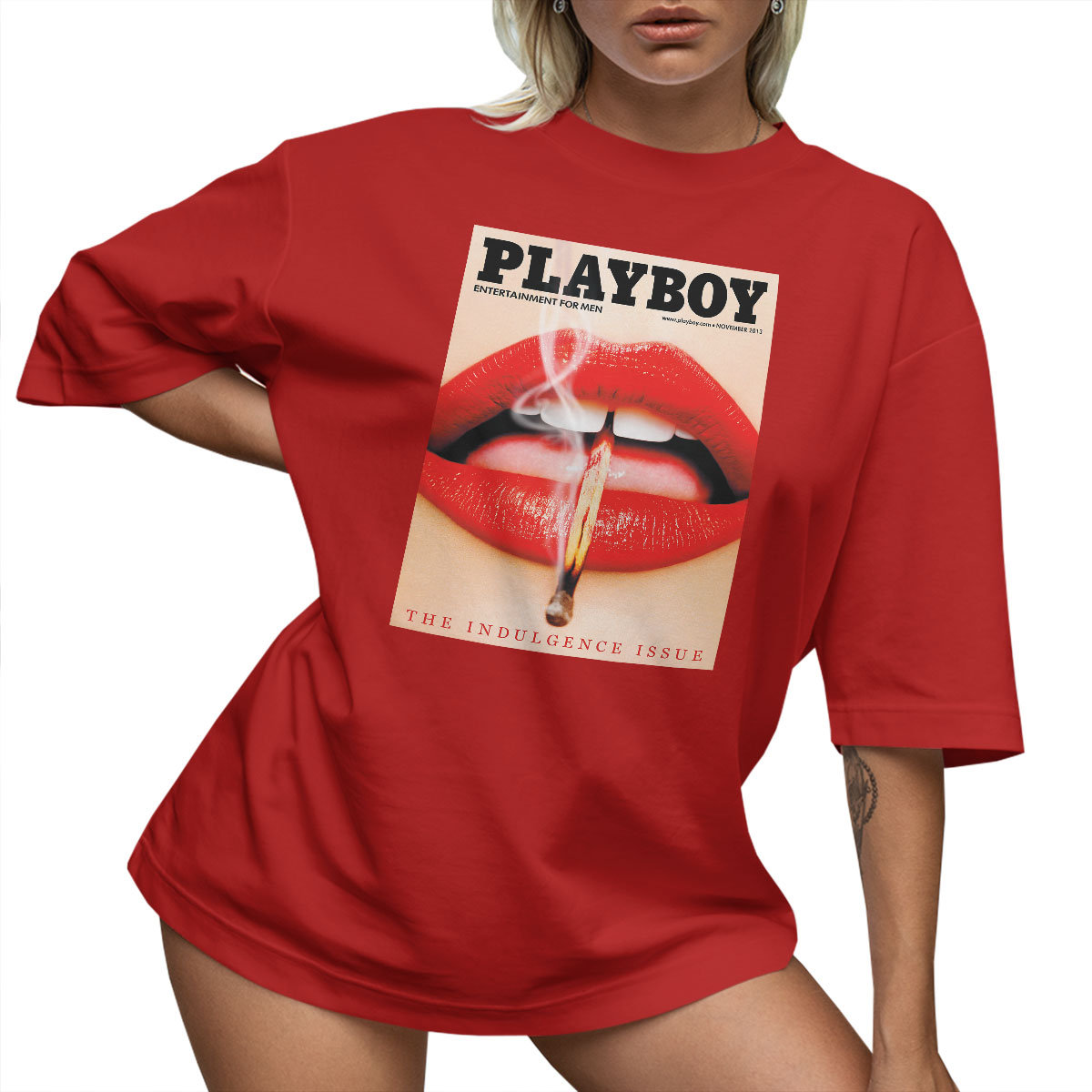 T-SHIRT OVERSIZE LU��NA KOSZULKA AESTHETIC PLAYBOY USTA L SUKIENKA JAKO����