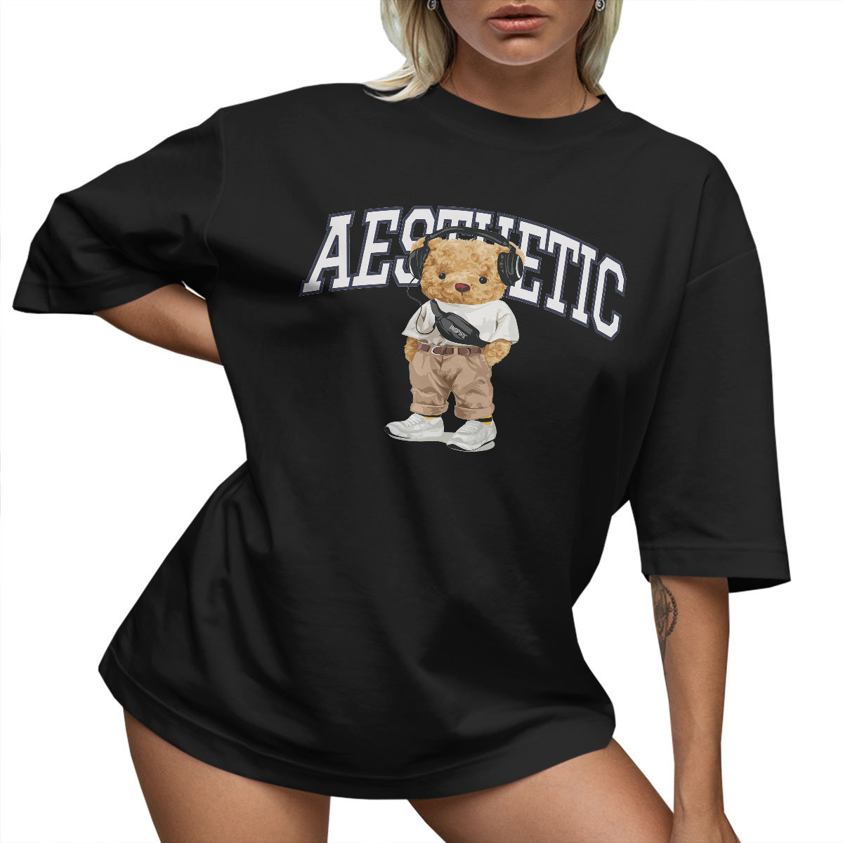 T-SHIRT OVERSIZE LU��NA KOSZULKA MI�� AESTHETIC TEDDY XXL SUKIENKA JAKO����