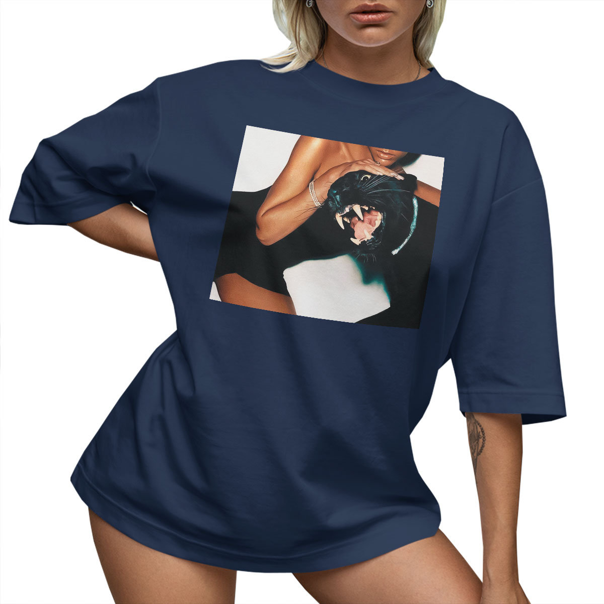 T-SHIRT OVERSIZE LU��NA KOSZULKA AESTHETIC PANTERA VICTORIA S SUKIENKA
