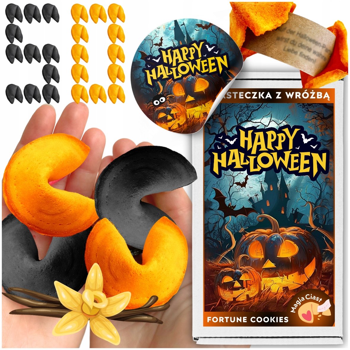 CIASTECZKA Z WR����B�� Halloween Kolorowe Magiczne Przeznaczenie na Imprez�� 50