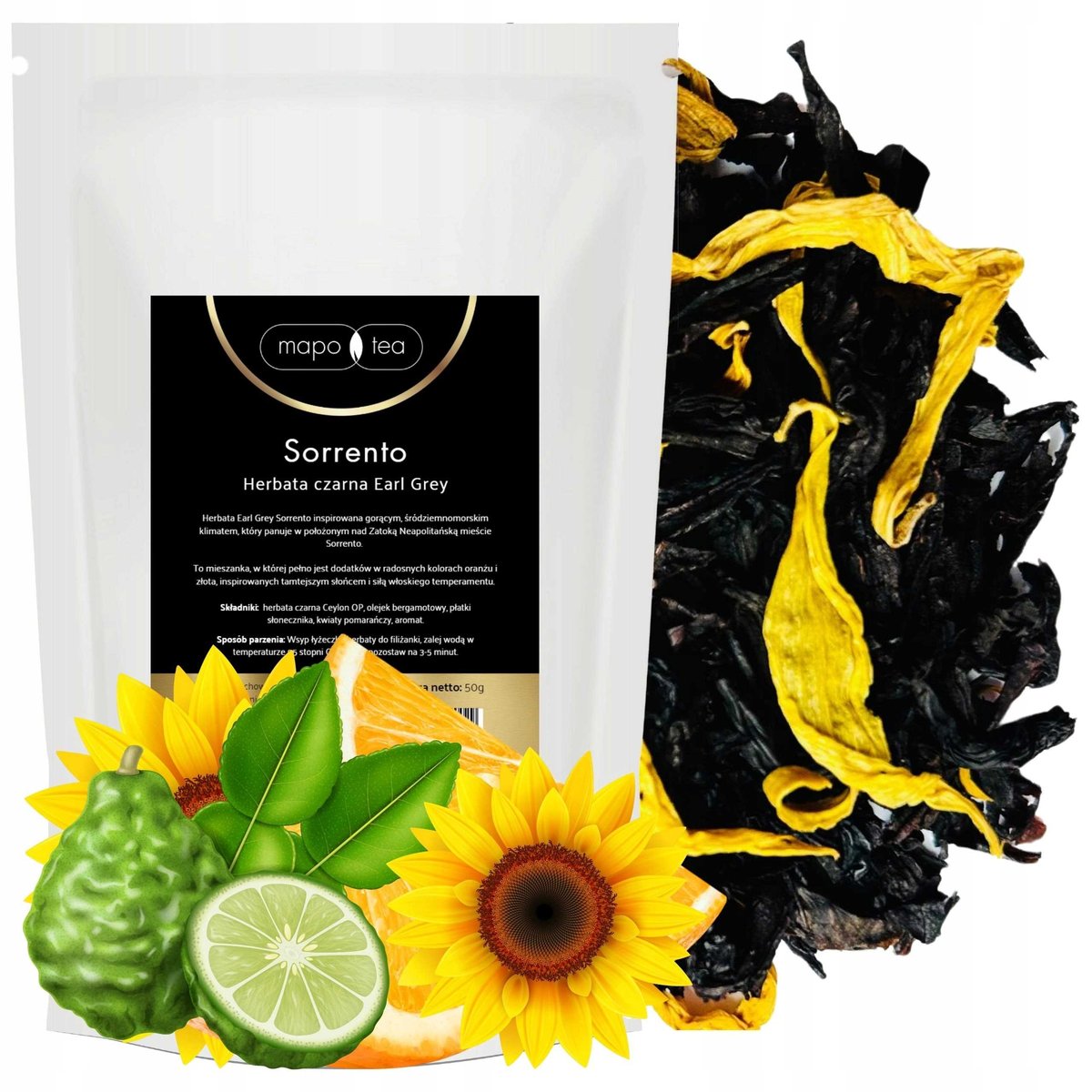 Herbata czarna li��ciasta Earl Grey Sorrento - Neopolita��ski Oran�� 50g Mapo Tea