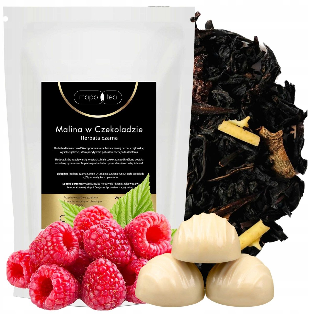 Herbata czarna li��ciasta Malina w Czekoladzie 50g Mapo Tea