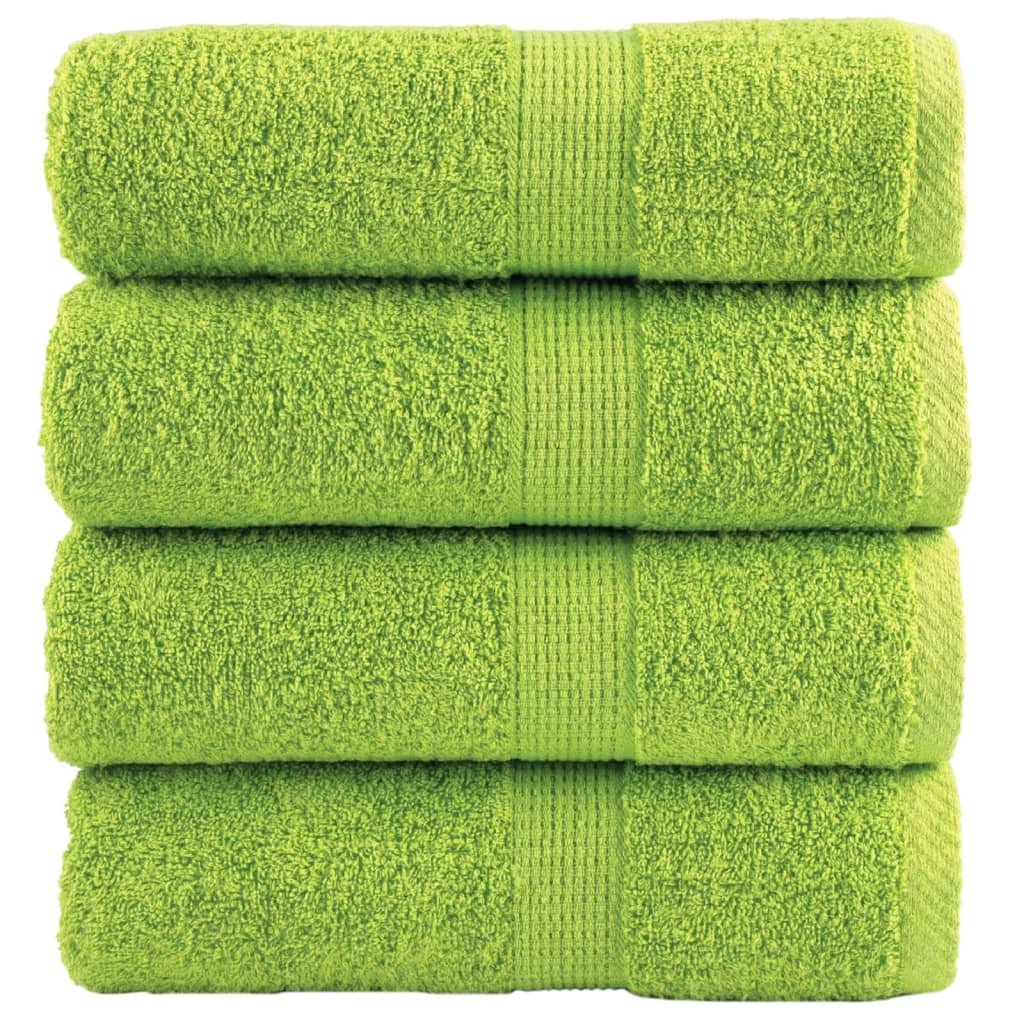 vidaXL Ręczniczki premium, 4 szt., zielone jabłko, 30x30 cm, 600 g/m2
