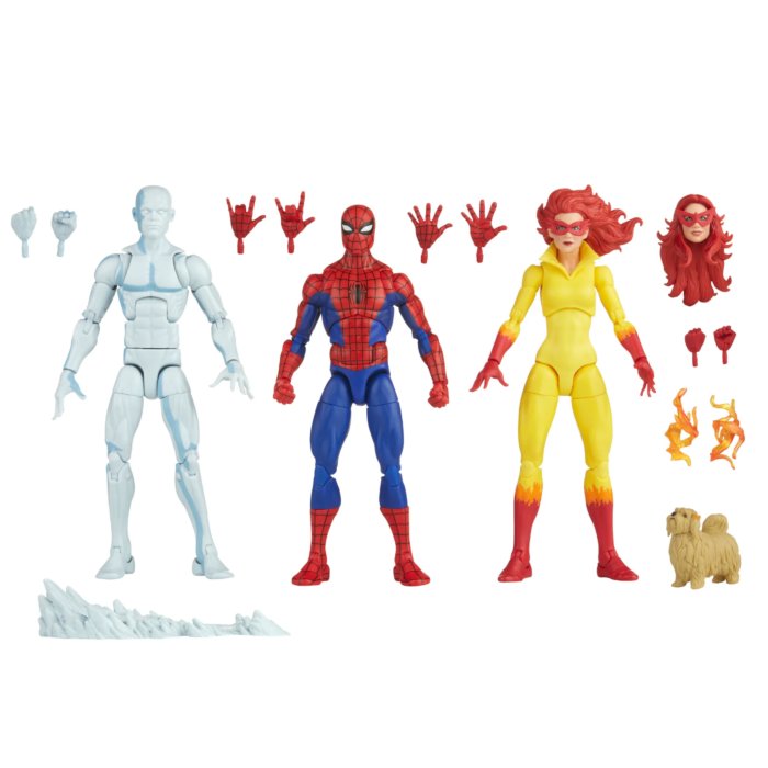 Zestaw 3 figurek Marvel Legends - Spider Man & His Amazing Friends (Spider-Man, Iceman, Firestar)