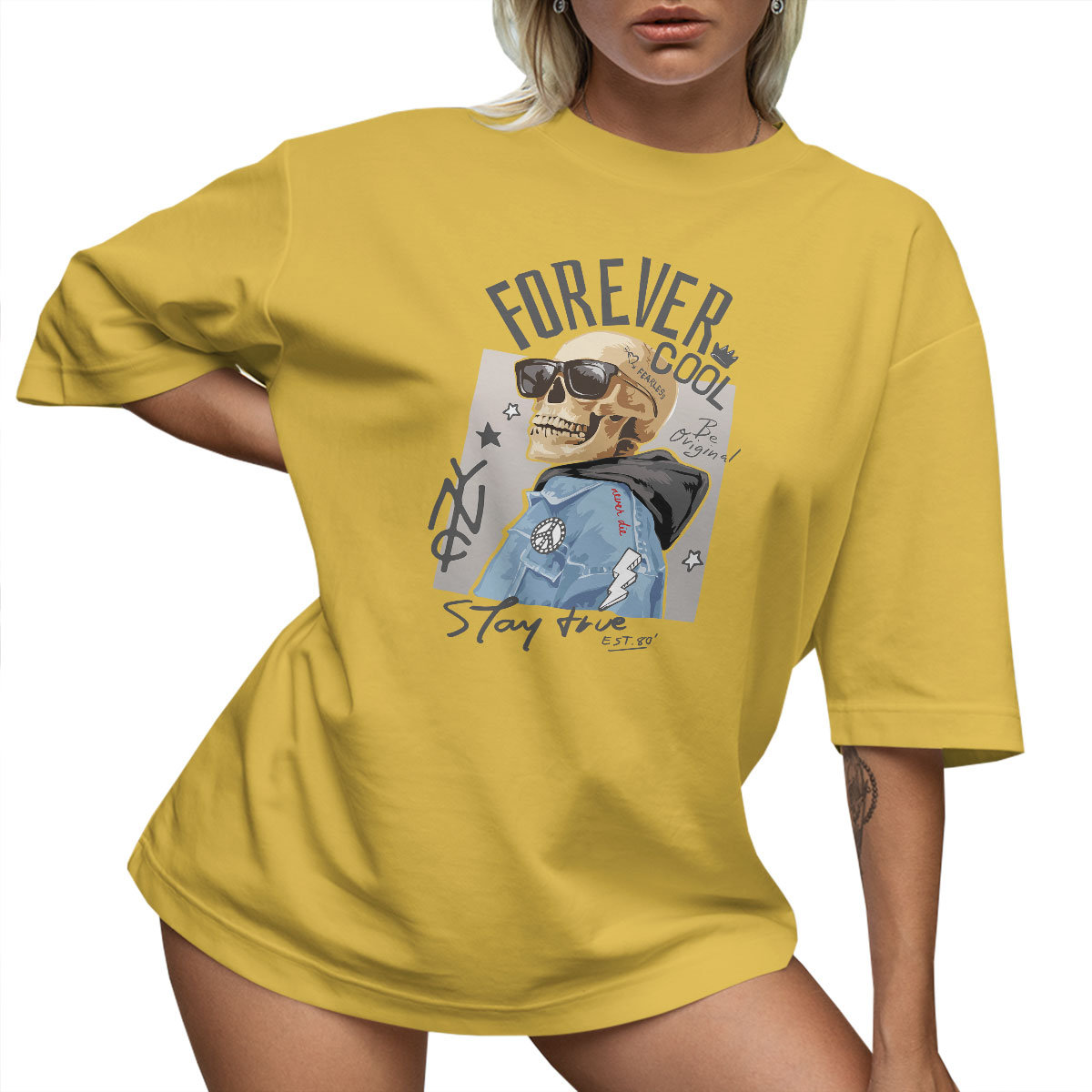T-SHIRT OVERSIZE LU��NA KOSZULKA CZASZKA XXL SUKIENKA JAKO����