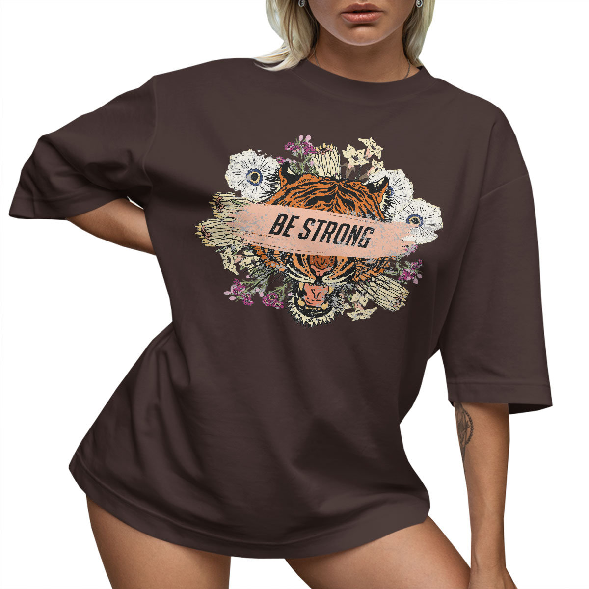 T-SHIRT OVERSIZE LU��NA KOSZULKA BE STRON TYGRYS XL SUKIENKA JAKO����