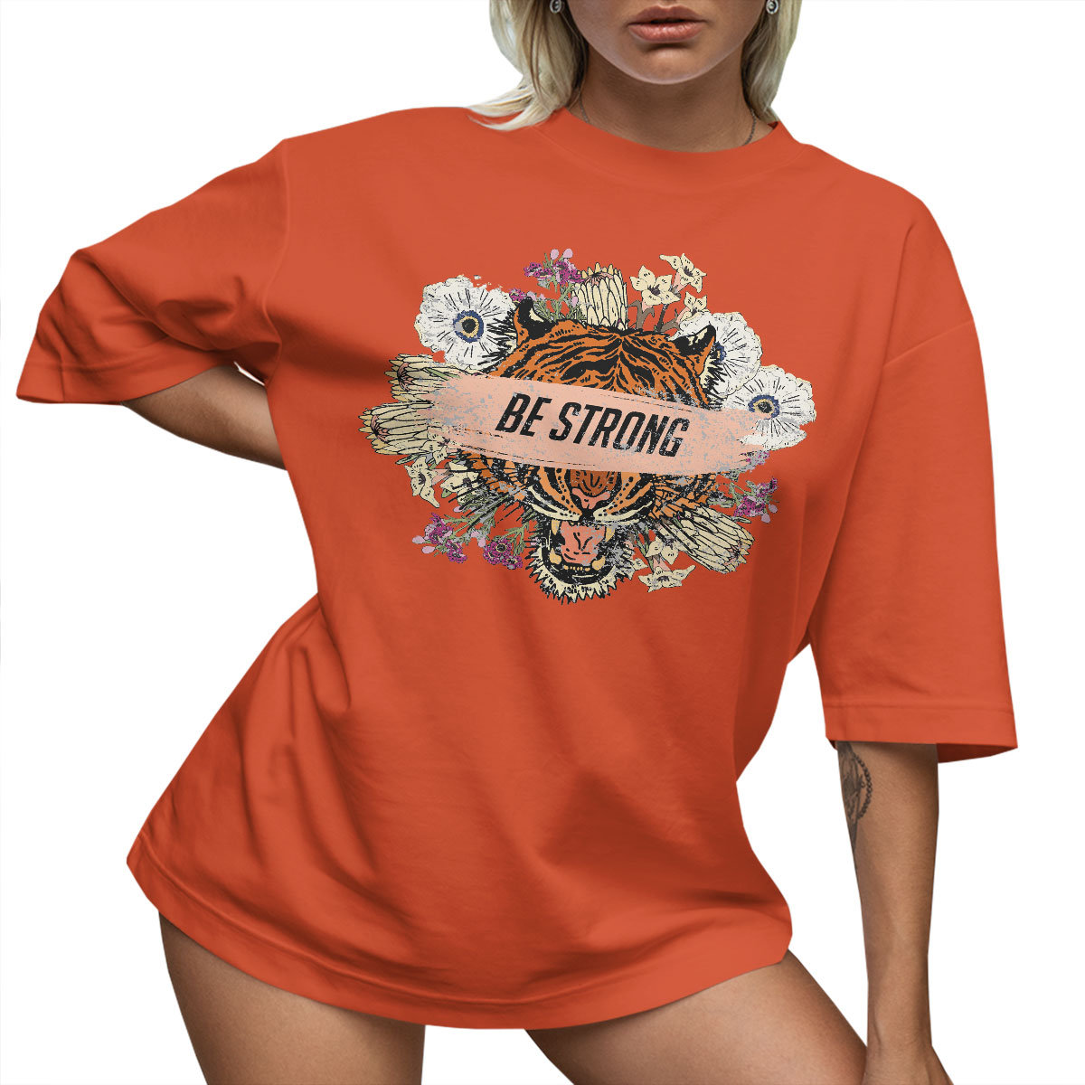 T-SHIRT OVERSIZE LU��NA KOSZULKA BE STRON TYGRYS XL SUKIENKA JAKO����