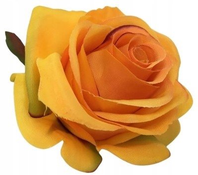 SZTUCZNE KWIATY główka kwiatowa wyrobowa RÓŻA pomarańczowa na bukiet stroik