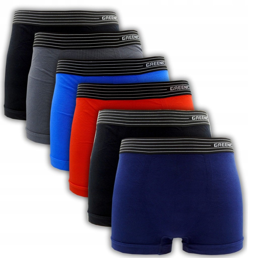 6x BOKSERKI MĘSKIE ELASTYCZNE MAJTKI BEZSZWOWE GREENICE BAWEŁNIANE XL/XXL