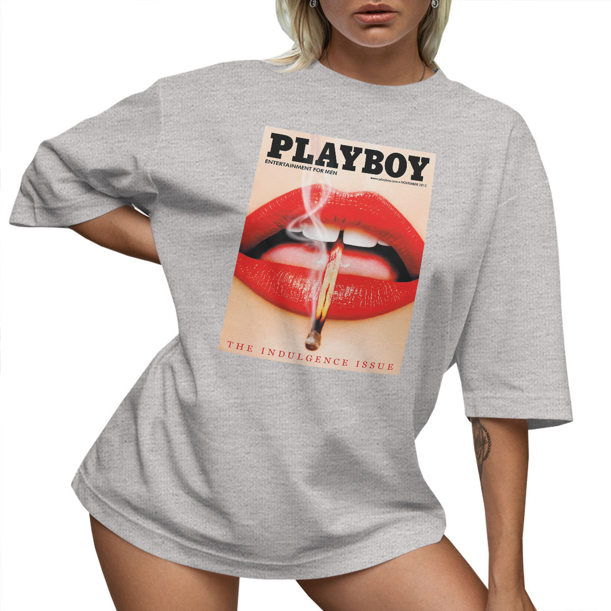 T-SHIRT OVERSIZE LU��NA KOSZULKA AESTHETIC PLAYBOY USTA L SUKIENKA JAKO����