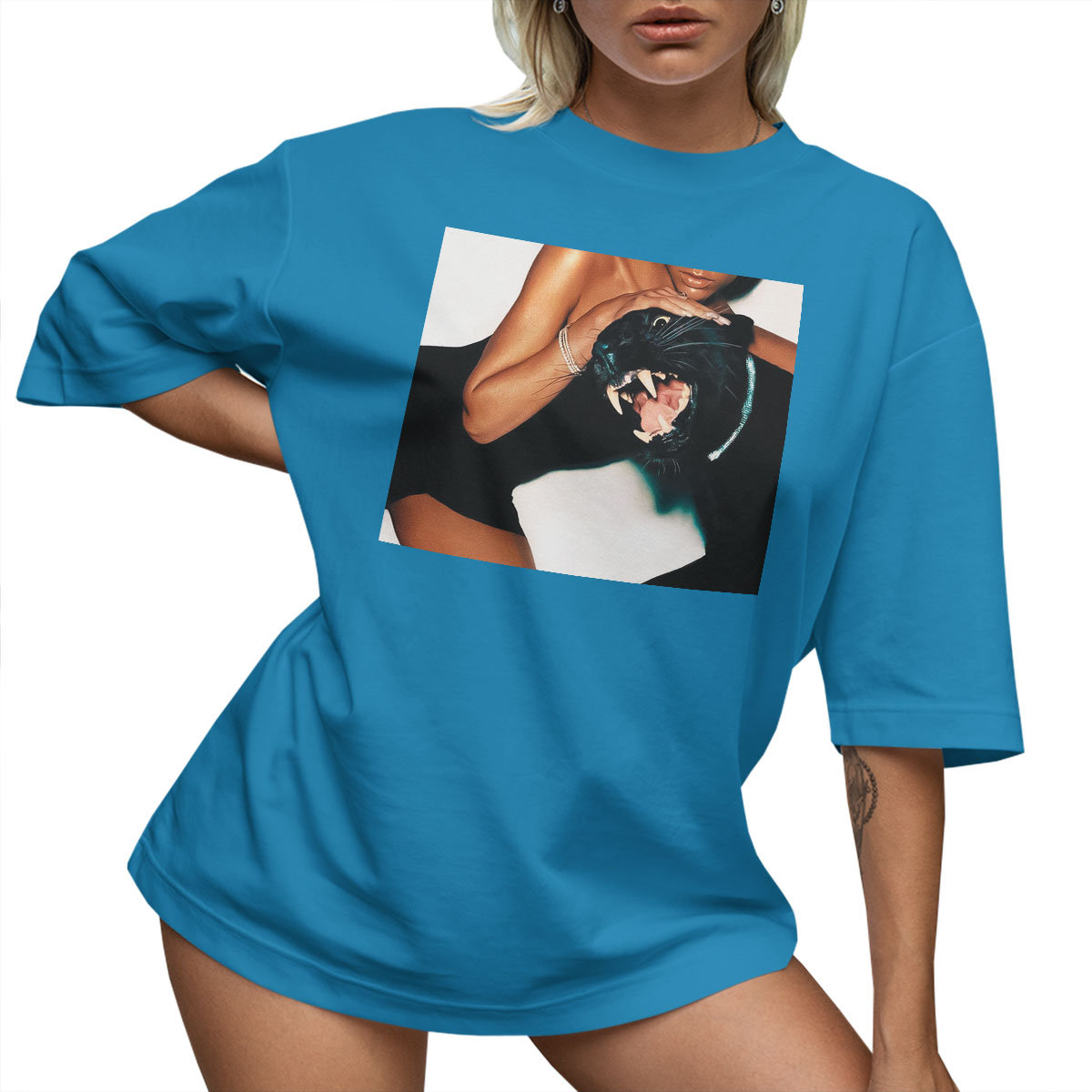 T-SHIRT OVERSIZE LU��NA KOSZULKA AESTHETIC PANTERA VICTORIA S SUKIENKA