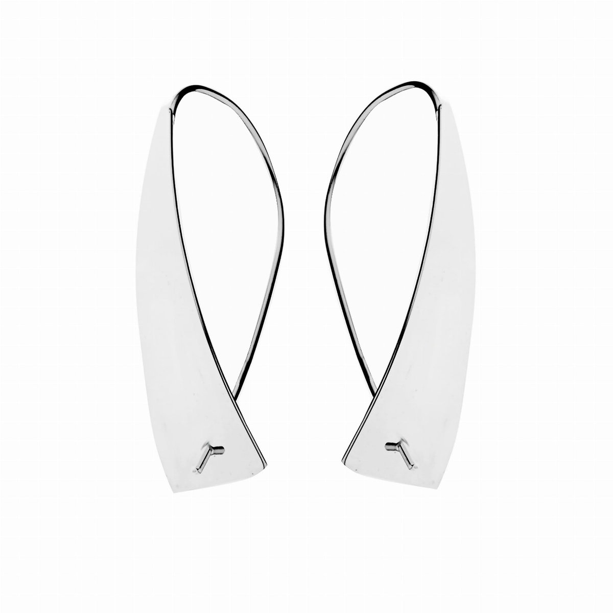 Srebrne kolczyki gładkie duże żagle srebro pr925