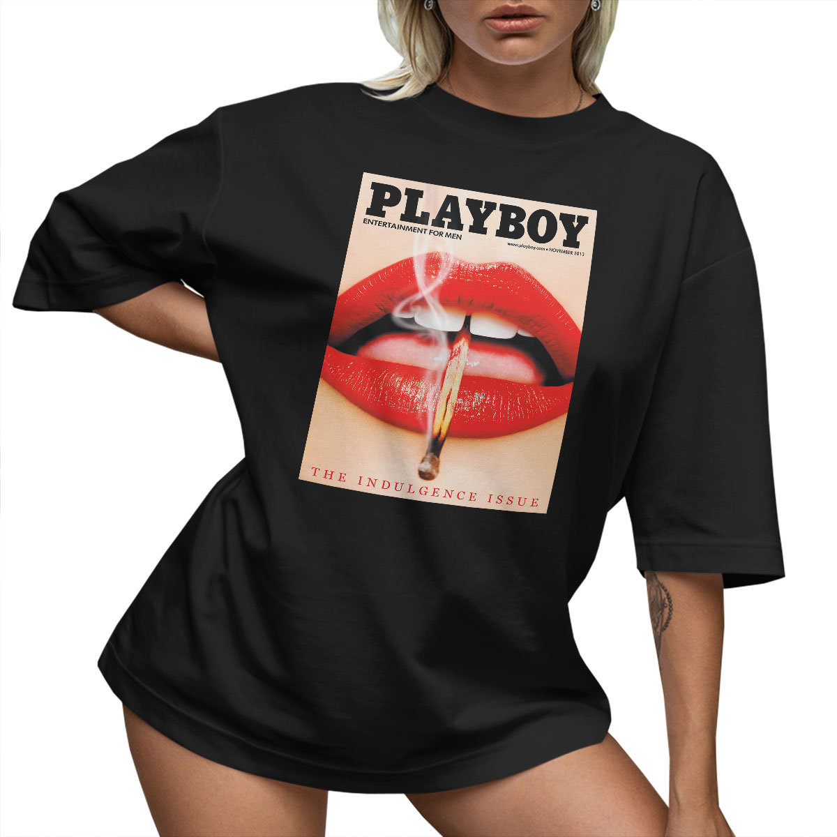 T-SHIRT OVERSIZE LU��NA KOSZULKA AESTHETIC PLAYBOY USTA XL SUKIENKA JAKO����
