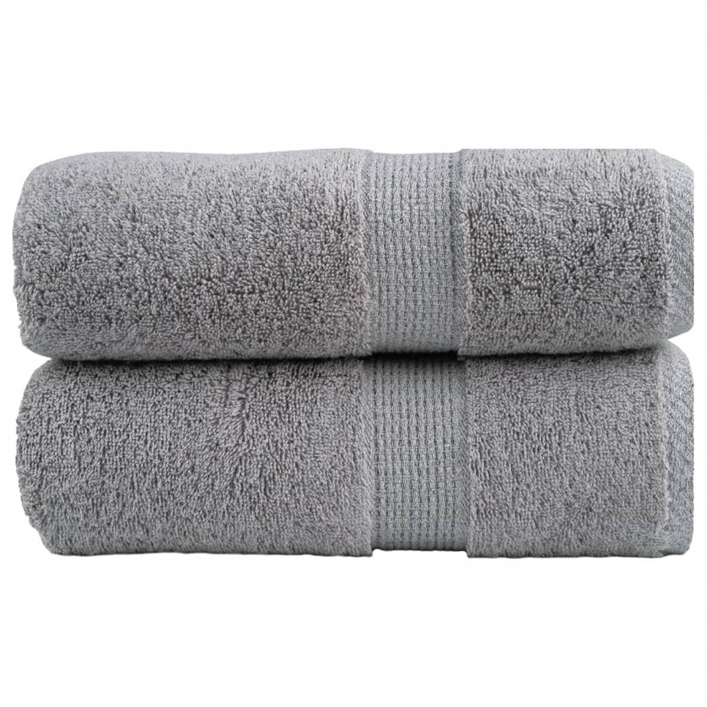 vidaXL Ręczniczki premium, 2 szt., szare, 30x30 cm, 600 g/m2, bawełna