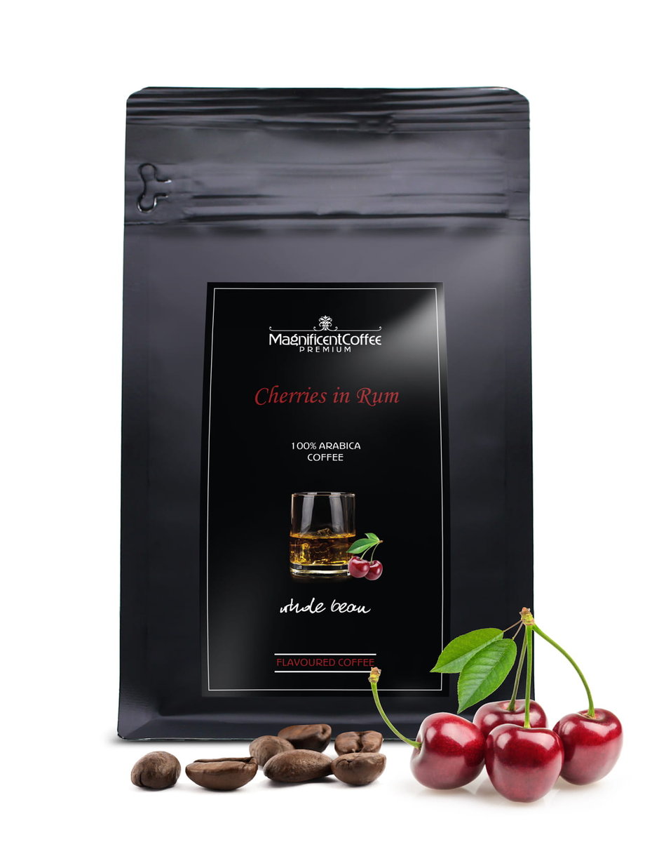 Kawa smakowa ziarnista Wi��nie w Rumie 250g