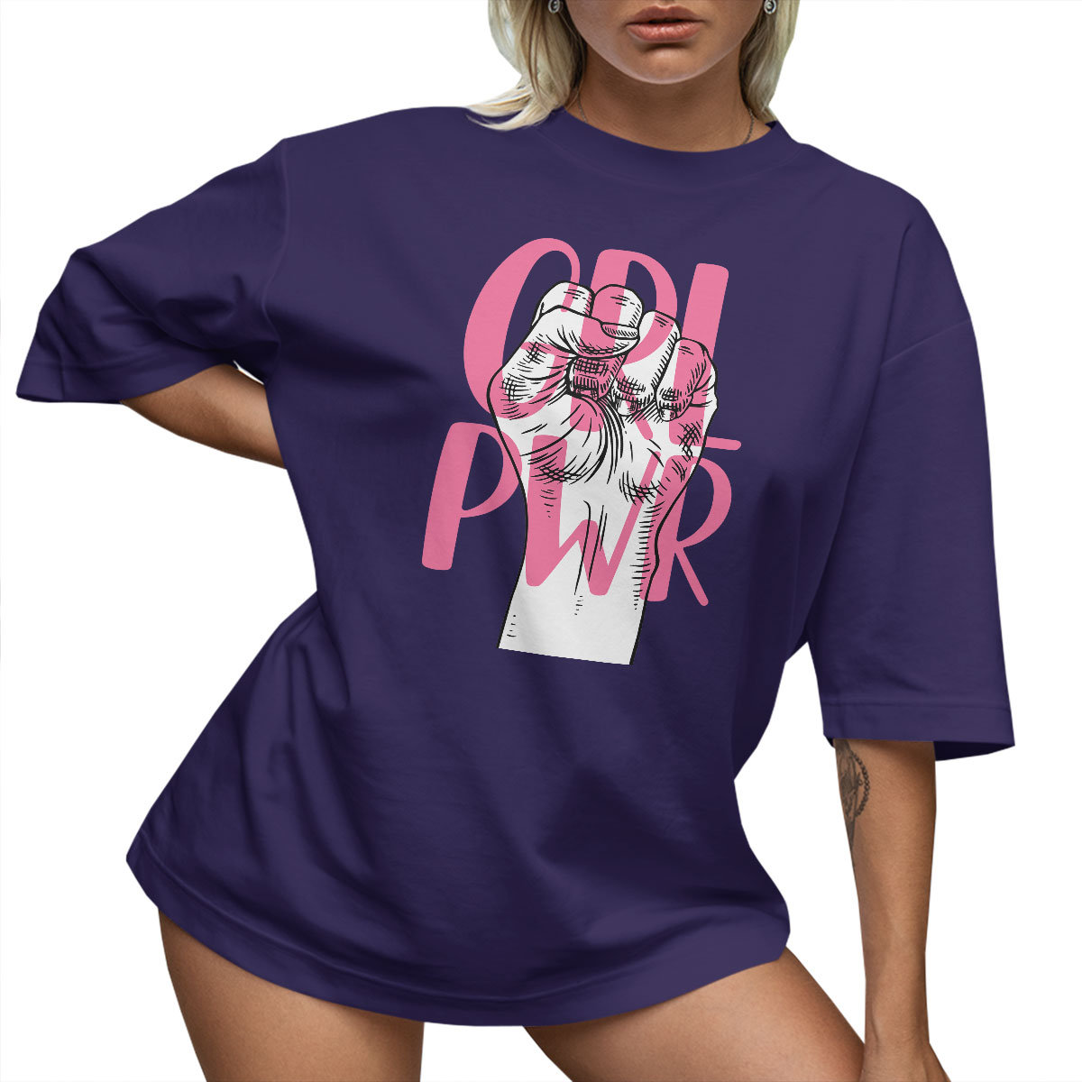 T-SHIRT OVERSIZE LU��NA KOSZULKA GIRL POWER M SUKIENKA JAKO����