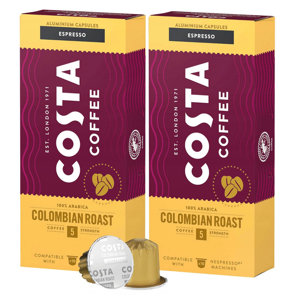 Kapsu��ki Costa Coffee The Colombian Roast, kompatybilne z Nespresso ESPRESSO 5 20 kapsu��ek