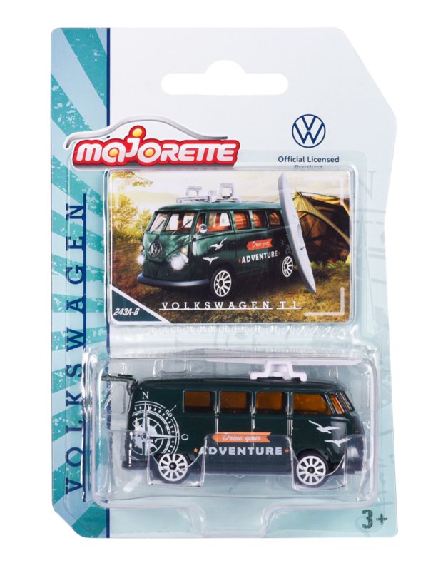 MAJORETTE VW VOLKSWAGEN TRANSPORTER T1 ZIELONY Z BIA���� DESK�� 243A-8 1:59