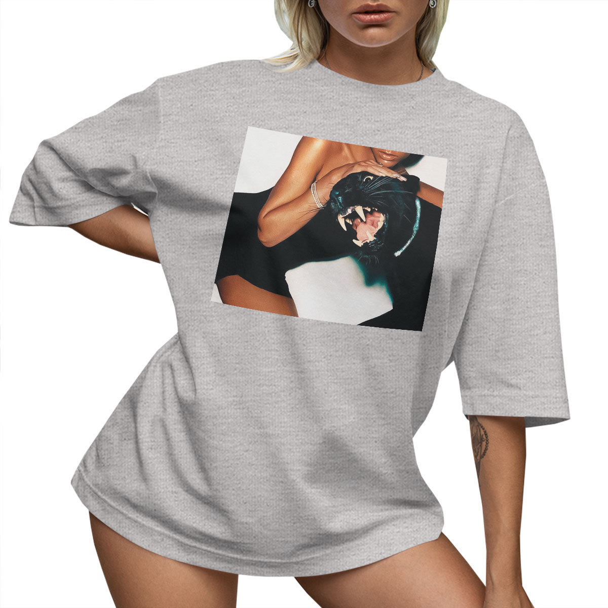 T-SHIRT OVERSIZE LU��NA KOSZULKA AESTHETIC PANTERA VICTORIA XXXL SUKIENKA
