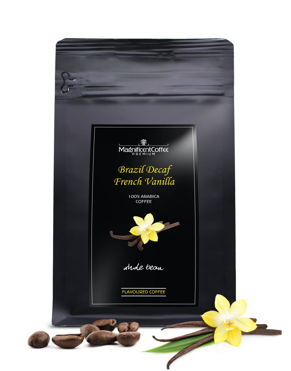Kawa smakowa ziarnista Brazil Bezkofeinowa French Vanilla 250g