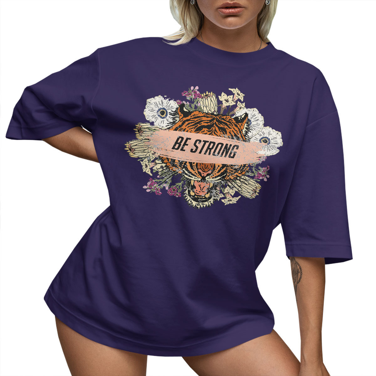 T-SHIRT OVERSIZE LU��NA KOSZULKA BE STRON TYGRYS M SUKIENKA JAKO����